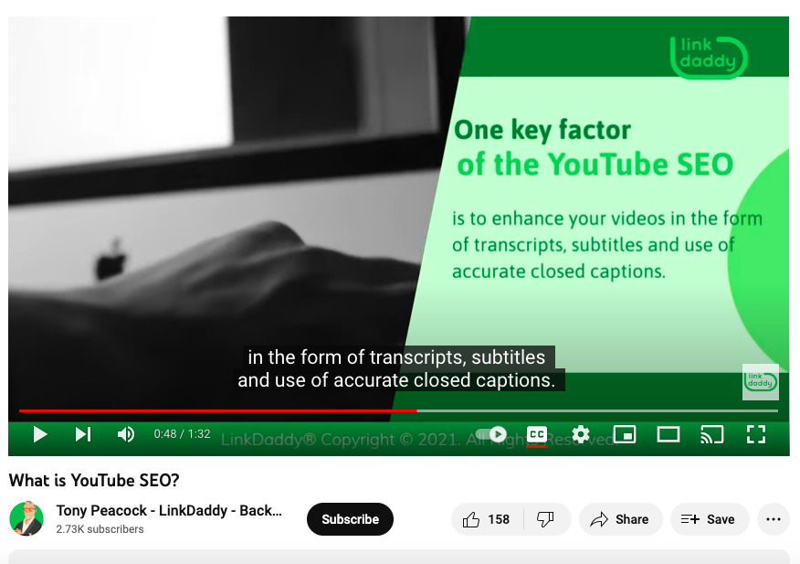 Closed Caption ส่งผลต่อ SEO youtube ได้เหมือนกัน