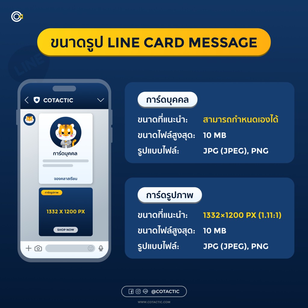 ขนาดรูป LINE CARD MESSAGE (การ์ดบุคคล,การ์ดรูปภาพ) ใช้รูปภาพขนาดเท่าไหร่บ้าง ใช้ขนาดเท่าไหร่ดี