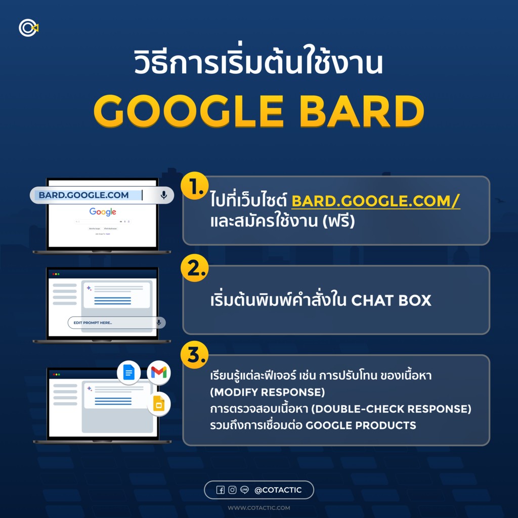 วิธีการเริ่มต้นใช้งาน Google Bard มีวิธีการใช้ยังไงบ้าง