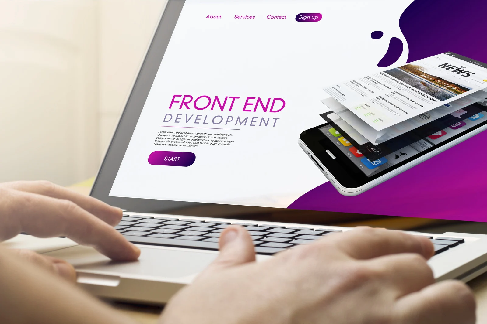 Front End คือ ทุกส่วนของเว็บไซต์ที่ผู้ใช้มองเห็นและโต้ตอบได้ผ่านเบราว์เซอร์โดยตรง